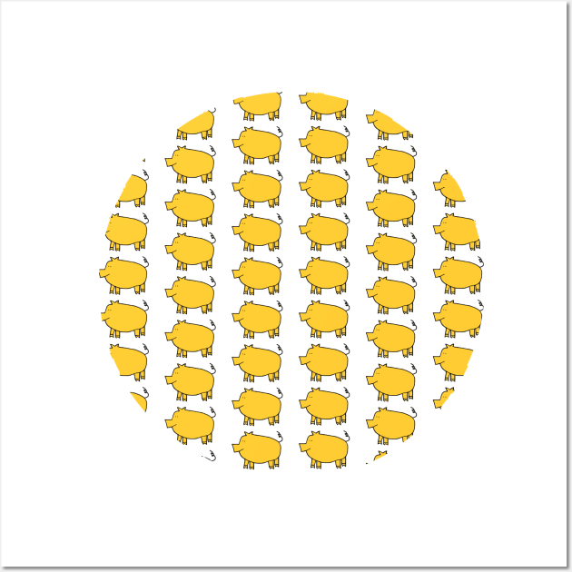 Yellow Pig Pattern Graphic Wall Art by ellenhenryart